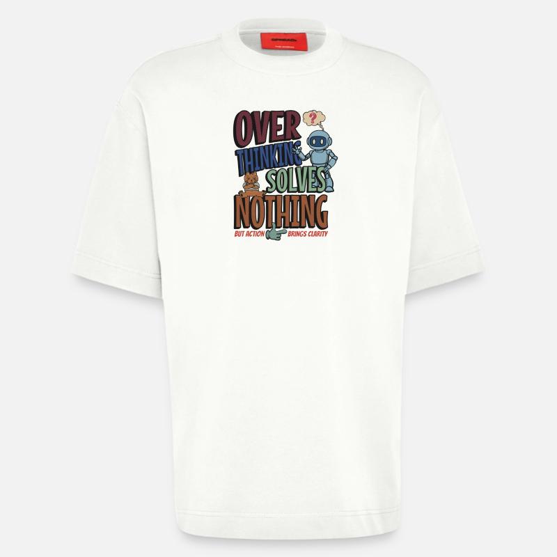 Over Thinking Solves Nothing - Heavyweight T-Shirt - made by SPREAD  - OFF WHITE