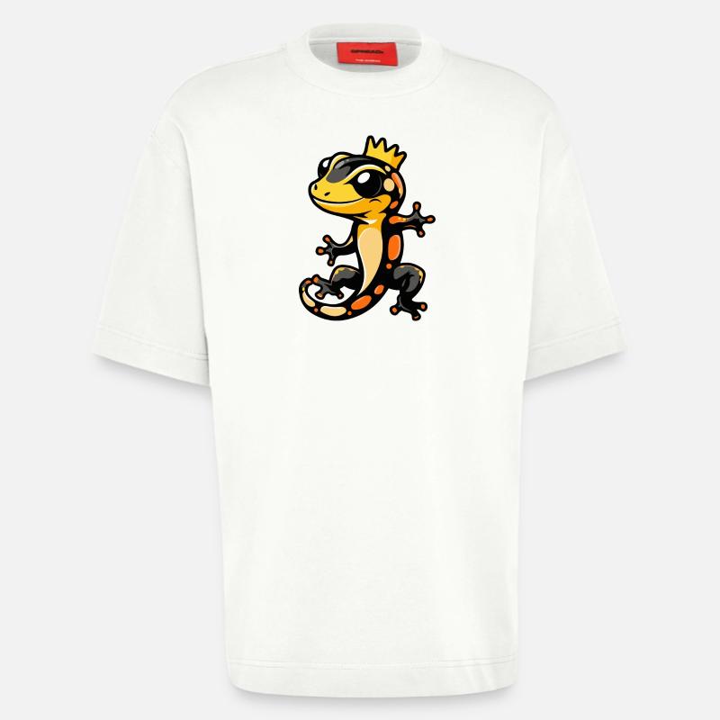 Lizard Comic Crown - Heavyweight T-Shirt - made by SPREAD  - OFF WHITE