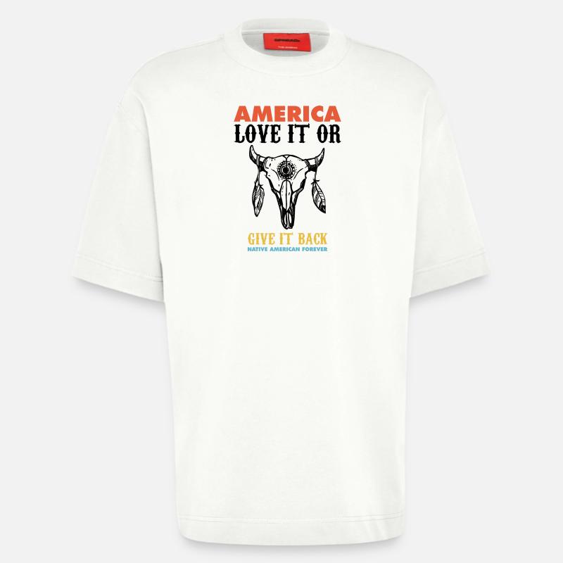 american native, deadly day, apache - Heavyweight T-Shirt - made by SPREAD  - OFF WHITE