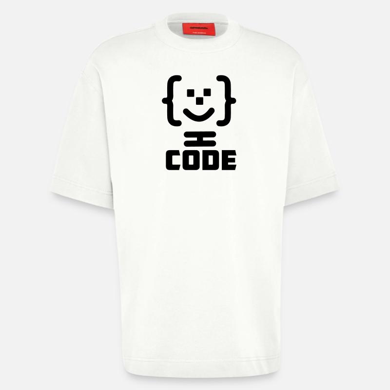 Hauptprogrammierer-Code-Logo mit Text CODE - Heavyweight T-Shirt - made by SPREAD  - OFF WHITE