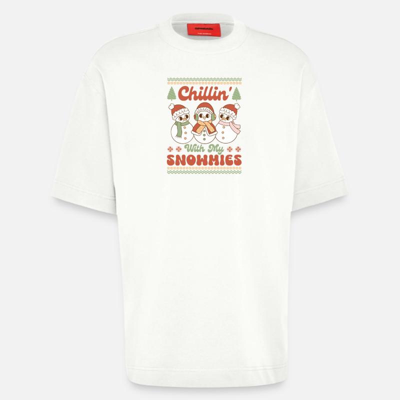 Pull de Noël moche - T-shirt bio épais oversize fabriqué en UE - OFF WHITE