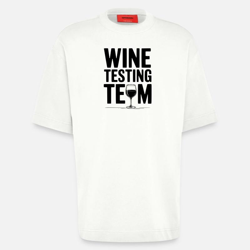 Équipe d’essais de vin - T-shirt bio épais oversize fabriqué en UE - OFF WHITE