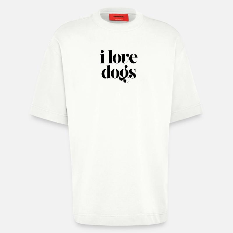 i love dogs - Heavyweight T-Shirt - made by SPREAD  - OFF WHITE