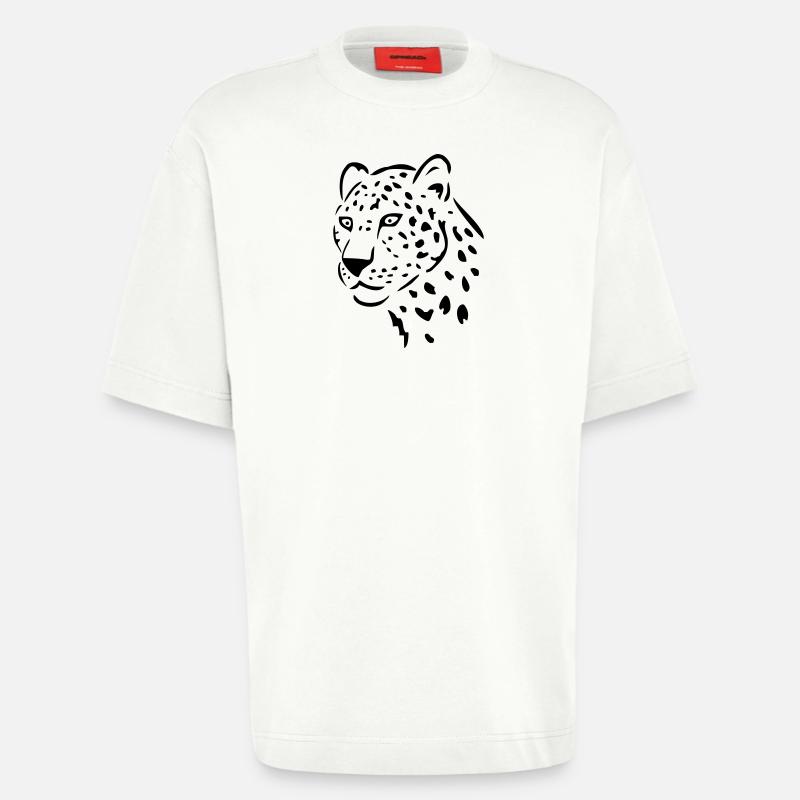 leopard raubkatze - Heavyweight T-Shirt - made by SPREAD  - OFF WHITE