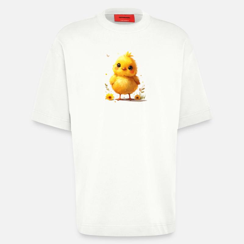 Cute chick suitable for spring - Heavyweight T-Shirt - made by SPREAD  - OFF WHITE