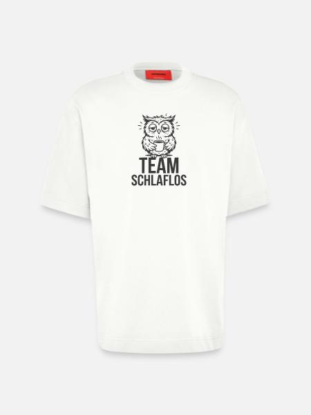 Team Sleepless – Tired Owl - Heavyweight T-Shirt - made by SPREAD  - OFF WHITE