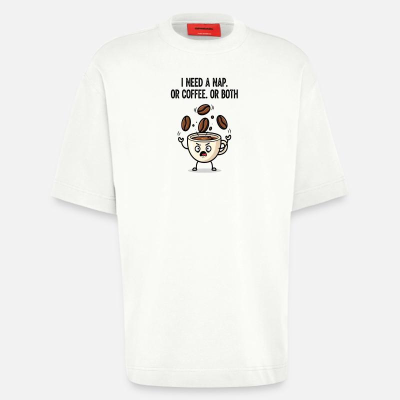 Nickerchen oder Kaffeetassen-Stimmung - Heavyweight T-Shirt - made by SPREAD  - OFF WHITE