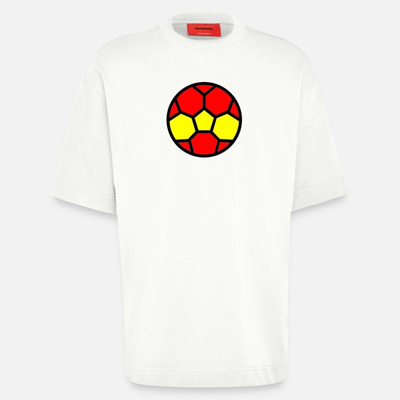Drapeau Espagne Coupe du monde - T-shirt bio épais oversize fabriqué en UE - OFF WHITE