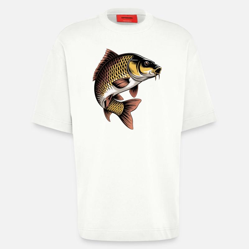Springender Karpfen - Heavyweight T-Shirt - made by SPREAD - OFF WHITE