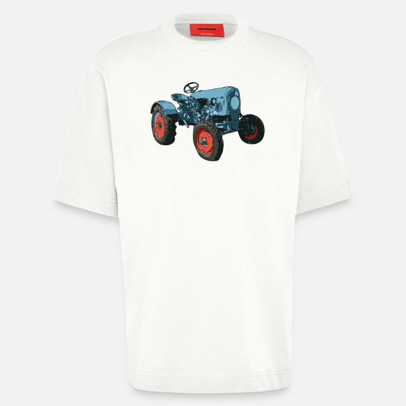 Trecker, Traktor, Schlepper - Heavyweight T-Shirt - made by SPREAD  - OFF WHITE