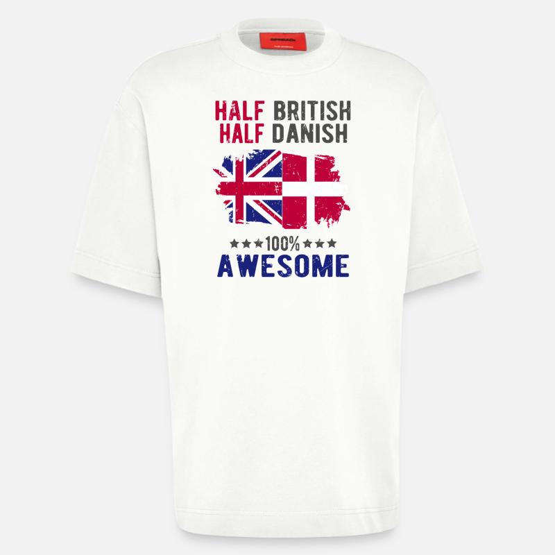 Half British Half Dane - Heavyweight T-Shirt - made by SPREAD - OFF WHITE