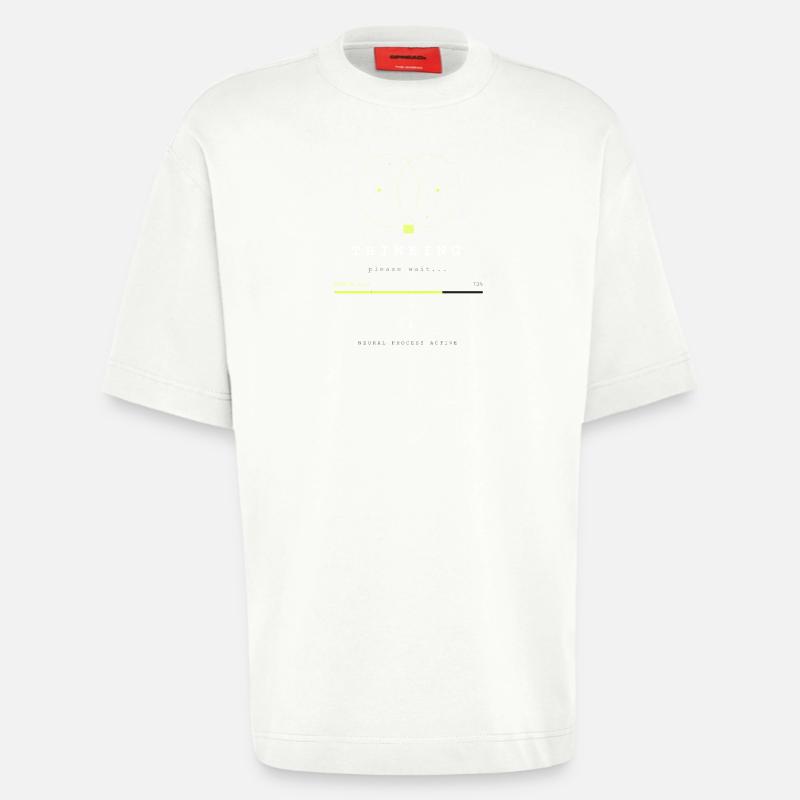 BRAIN.EXE IS LOADING - T-shirt bio épais oversize fabriqué en UE - OFF WHITE