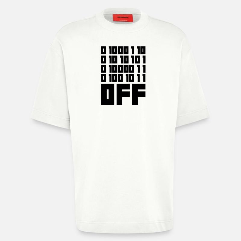 Binärcode F**k OFF – Nerd Humor & Geek Code - Heavyweight T-Shirt - made by SPREAD - OFF WHITE