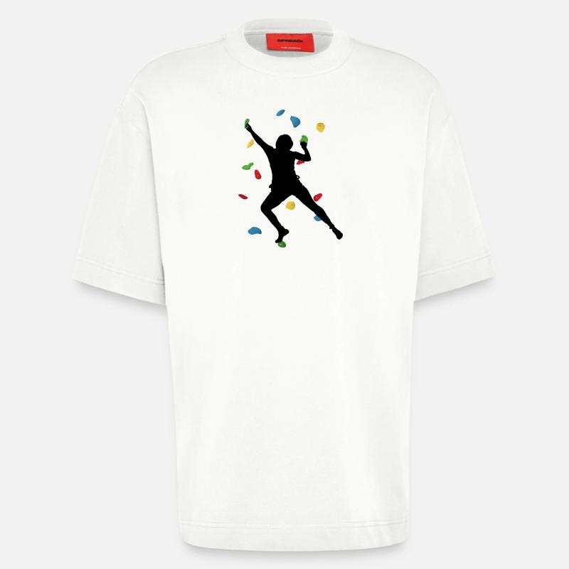 Climbing Wall Man – Boulder Challenge - Heavyweight T-Shirt - made by SPREAD  - OFF WHITE
