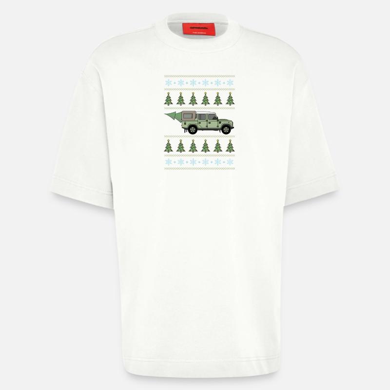 Defender Pickup - Weihnachtsbaum - Heavyweight T-Shirt - made by SPREAD  - OFF WHITE