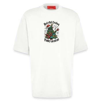 Rock'n'Roll Christmas - Heavyweight T-Shirt - made by SPREAD  - OFF WHITE - Vorne - Fiona (171cm)