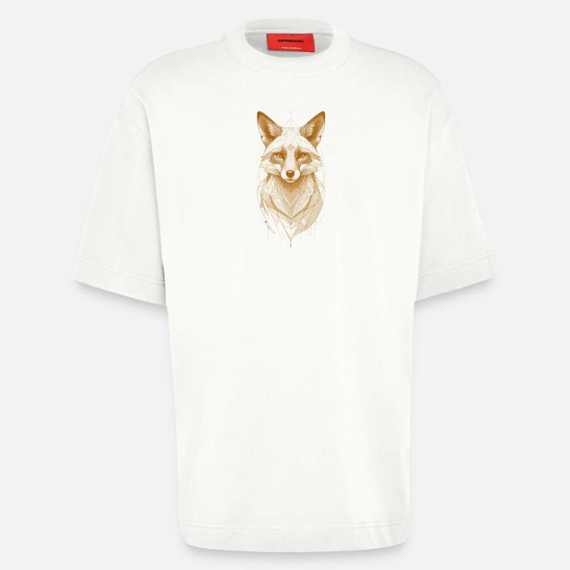 Wolfkopf mit Mandala-Krone - Heavyweight T-Shirt - made by SPREAD  - OFF WHITE