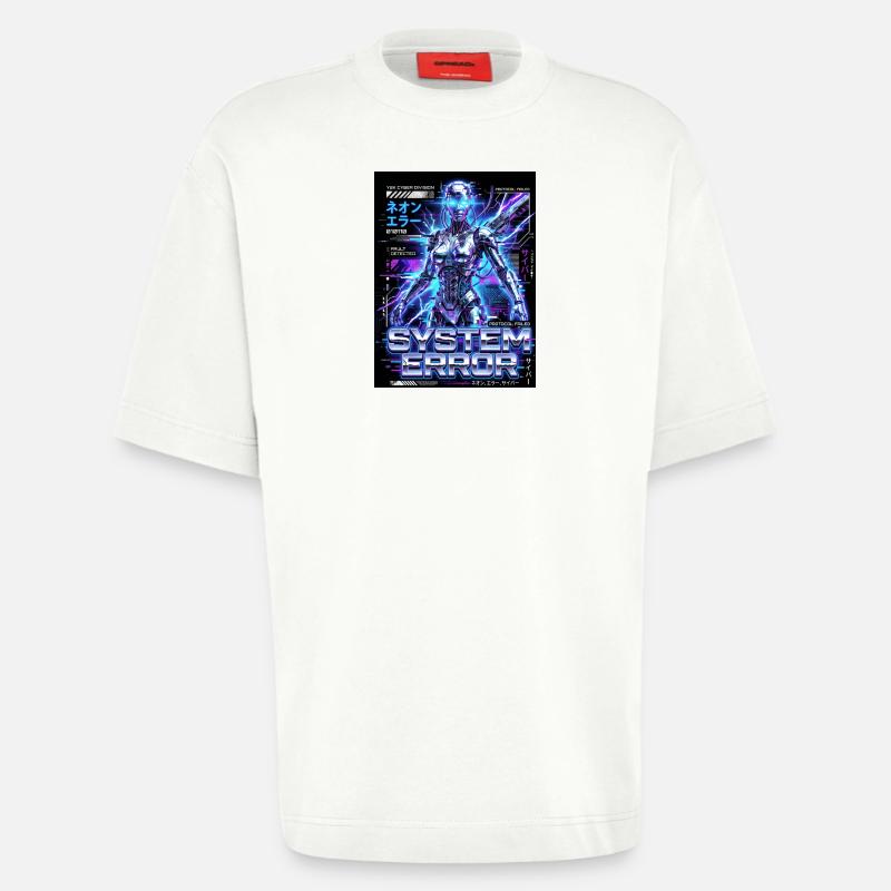 System Error Neon Cyborg - Heavyweight T-Shirt - made by SPREAD  - OFF WHITE
