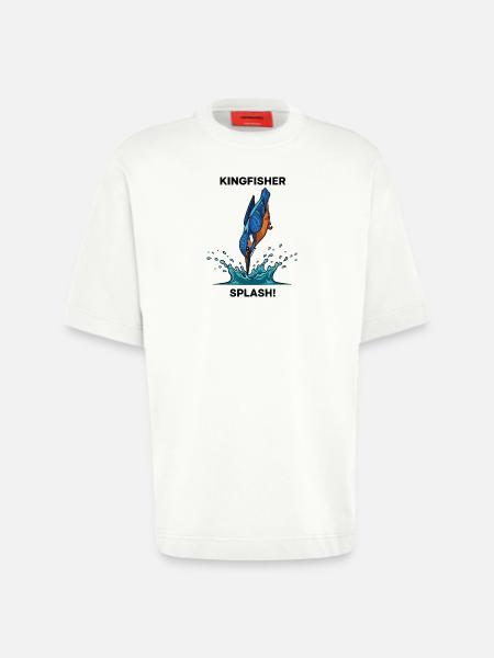 Kingfisher Splash Kingfisher River - Heavyweight T-Shirt - made by SPREAD  - OFF WHITE