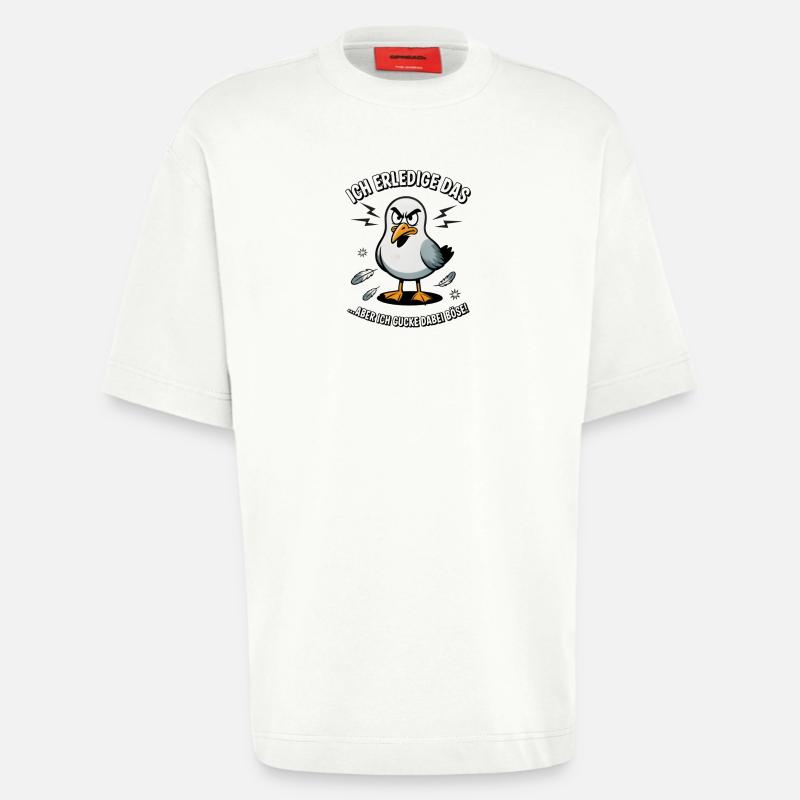 Möwe Seevogel Nen scheiss muss ich - Heavyweight T-Shirt - made by SPREAD - OFF WHITE