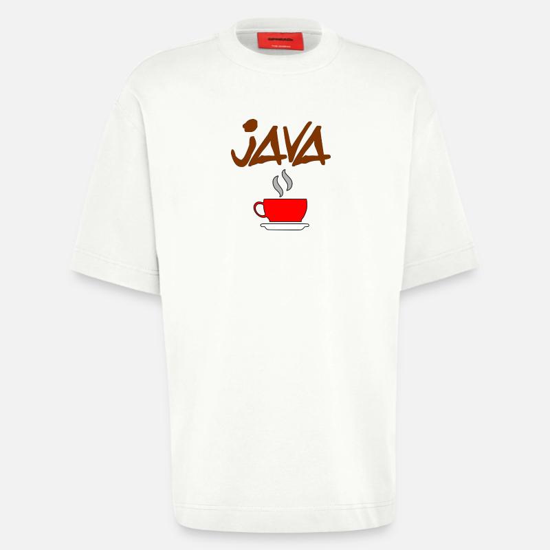 café java - T-shirt bio épais oversize fabriqué en UE - OFF WHITE