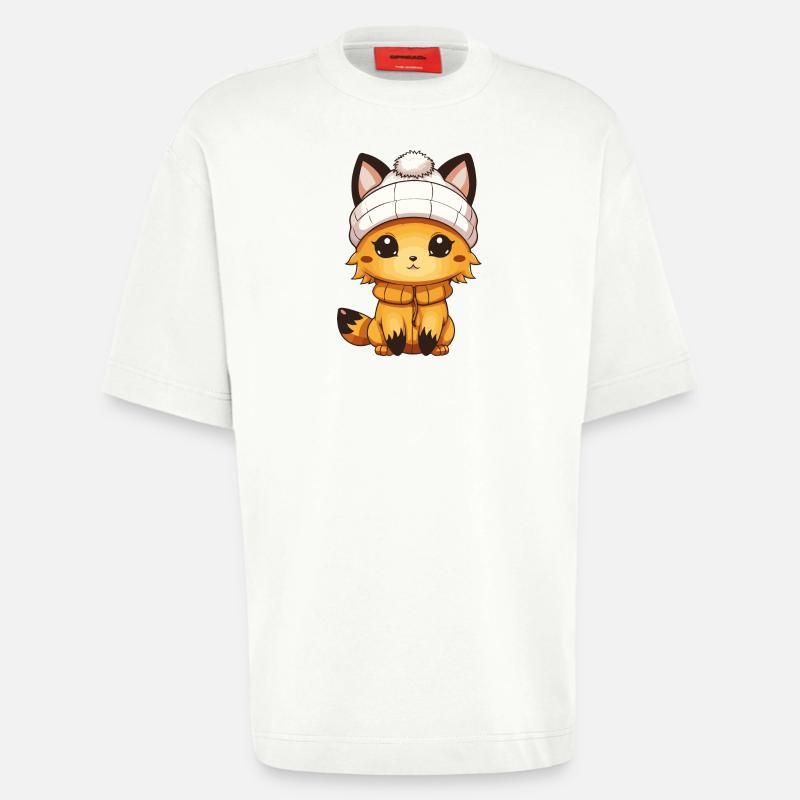 Bande dessinée Fox - T-shirt bio épais oversize fabriqué en UE - OFF WHITE