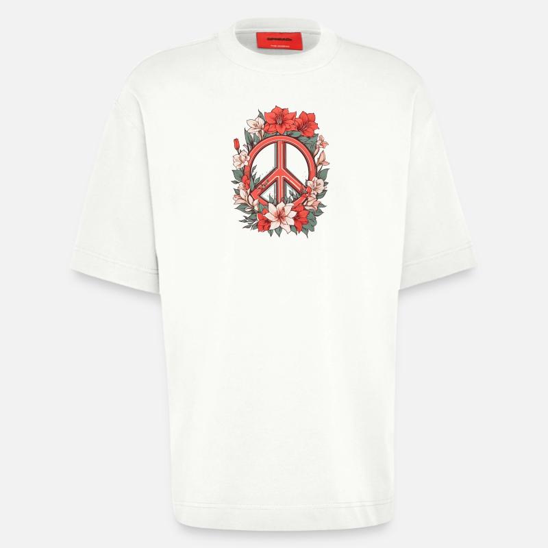 Friedenszeichen - Heavyweight T-Shirt - made by SPREAD  - OFF WHITE