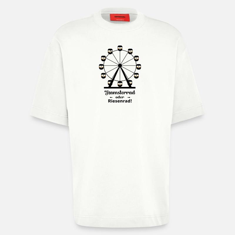 Hamsterrad oder Riesenrad - Heavyweight T-Shirt - made by SPREAD  - OFF WHITE