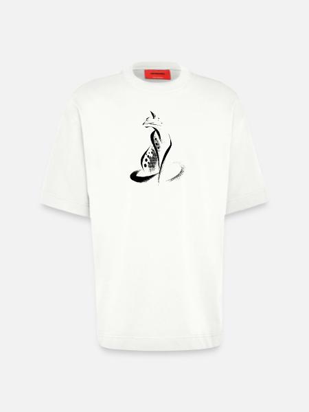 Abstract Cheetah - Heavyweight T-Shirt - made by SPREAD  - OFF WHITE
