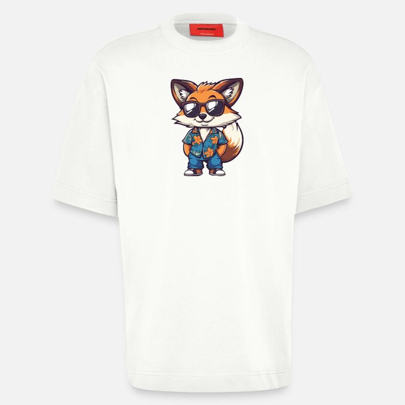 Fuchs Comic Urlaub - Heavyweight T-Shirt - made by SPREAD  - OFF WHITE