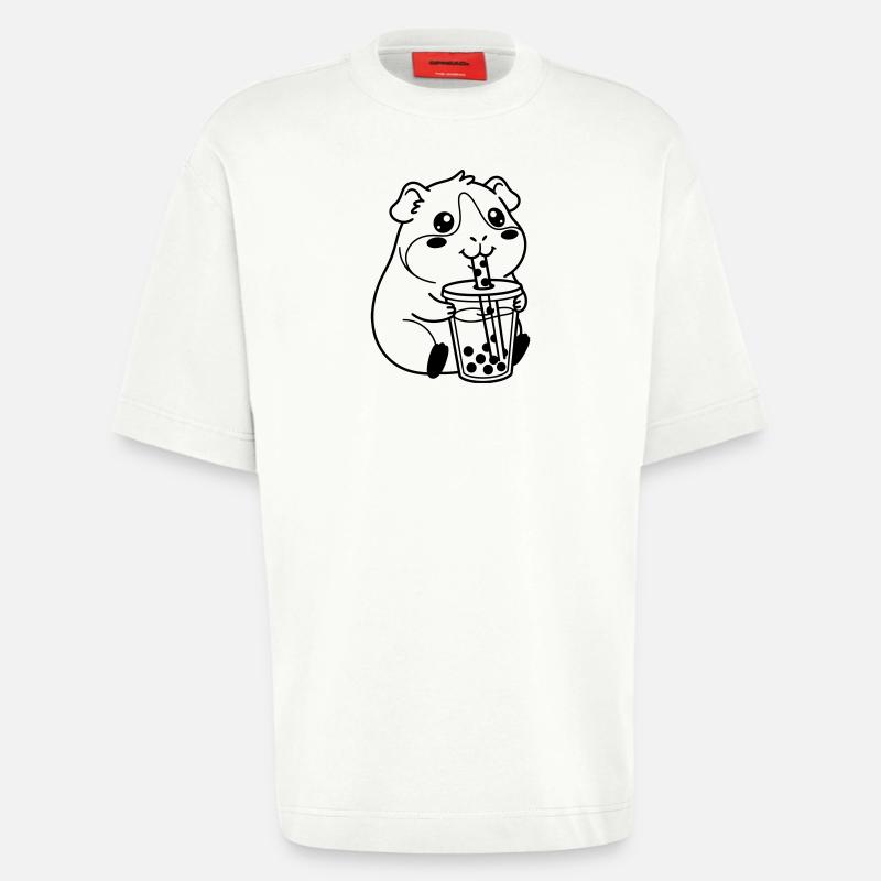 hamster bubble tea - Heavyweight T-Shirt - made by SPREAD - OFF WHITE