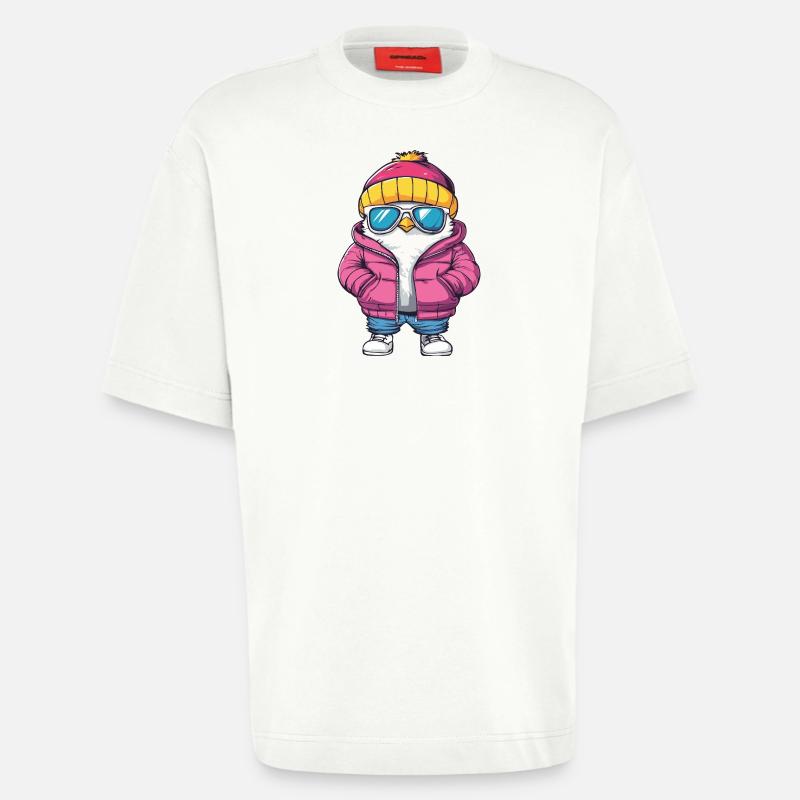 Taube Vogel Cool Comic - Heavyweight T-Shirt - made by SPREAD  - OFF WHITE