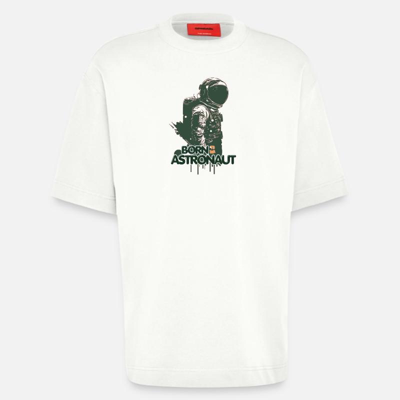 Né Pour Astronaute - Design Spatial - T-shirt bio épais oversize fabriqué en UE - OFF WHITE