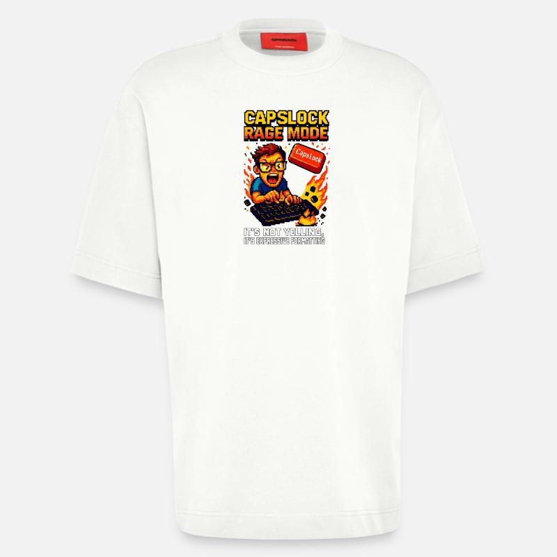 Capslock Rage Mode - Heavyweight T-Shirt - made by SPREAD  - OFF WHITE