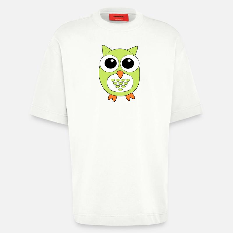 Eule grüne Eule - Heavyweight T-Shirt - made by SPREAD  - OFF WHITE