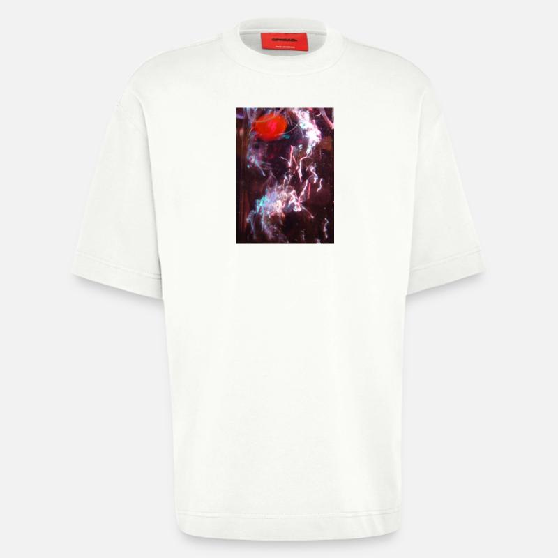 Reflet du fluide néon - T-shirt bio épais oversize fabriqué en UE - OFF WHITE