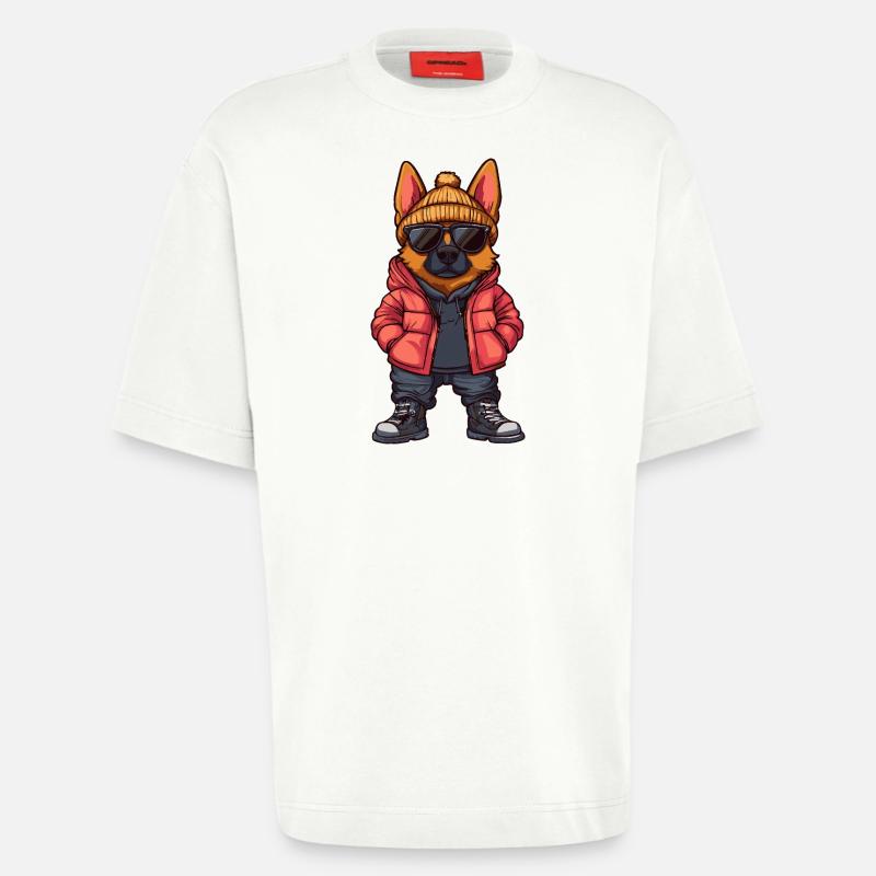 Schäferhund Cool Comic - Heavyweight T-Shirt - made by SPREAD - OFF WHITE