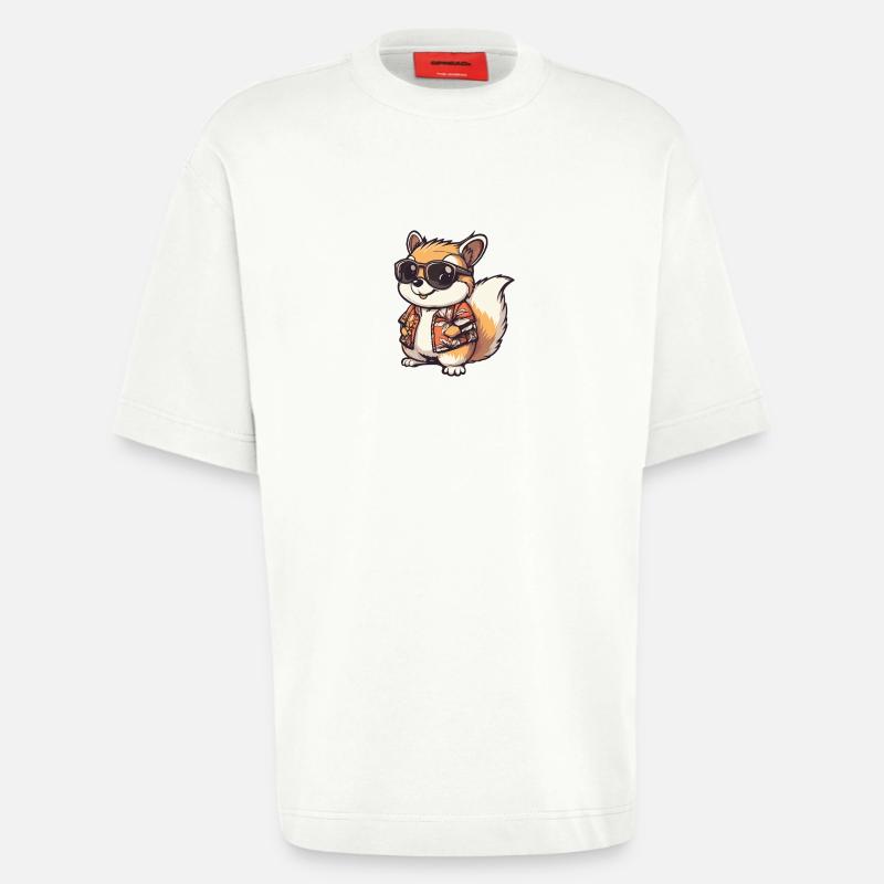 Eichhörnchen Comic Urlaub - Heavyweight T-Shirt - made by SPREAD - OFF WHITE