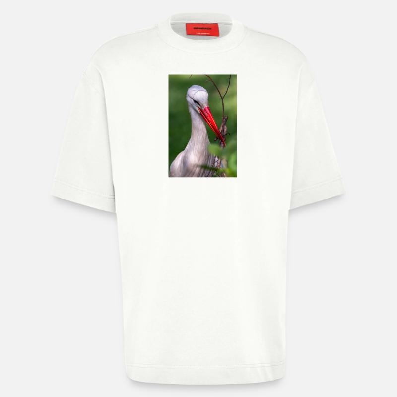 Weißstorch oder Klapperstorch - Heavyweight T-Shirt - made by SPREAD  - OFF WHITE