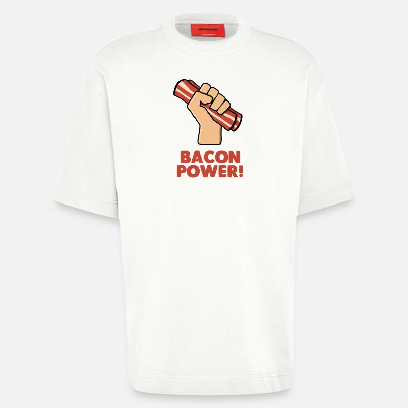 Bacon Power - Heavyweight T-Shirt - made by SPREAD  - OFF WHITE