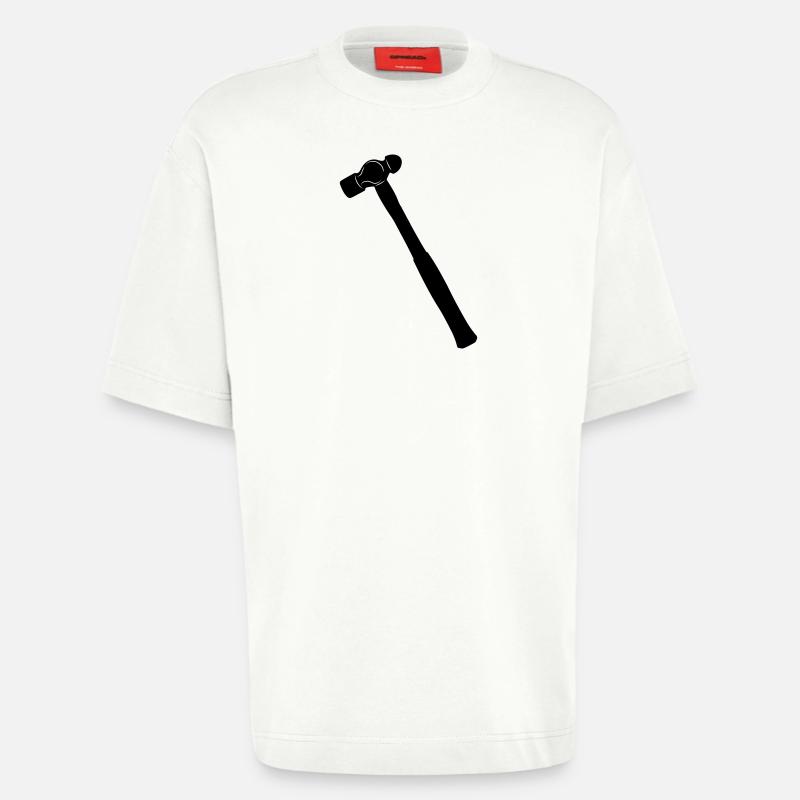 Kugelhammer oder Dellhammer Schattenbild - Heavyweight T-Shirt - made by SPREAD  - OFF WHITE