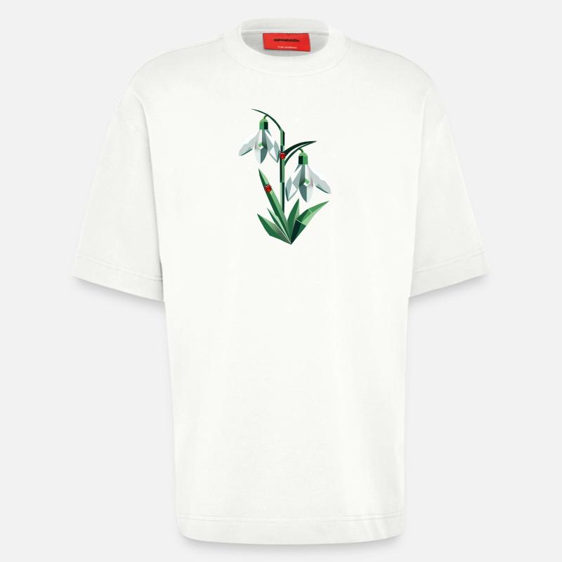 Zwei Schneeglöckchen mit Marienkäfern - Heavyweight T-Shirt - made by SPREAD - OFF WHITE