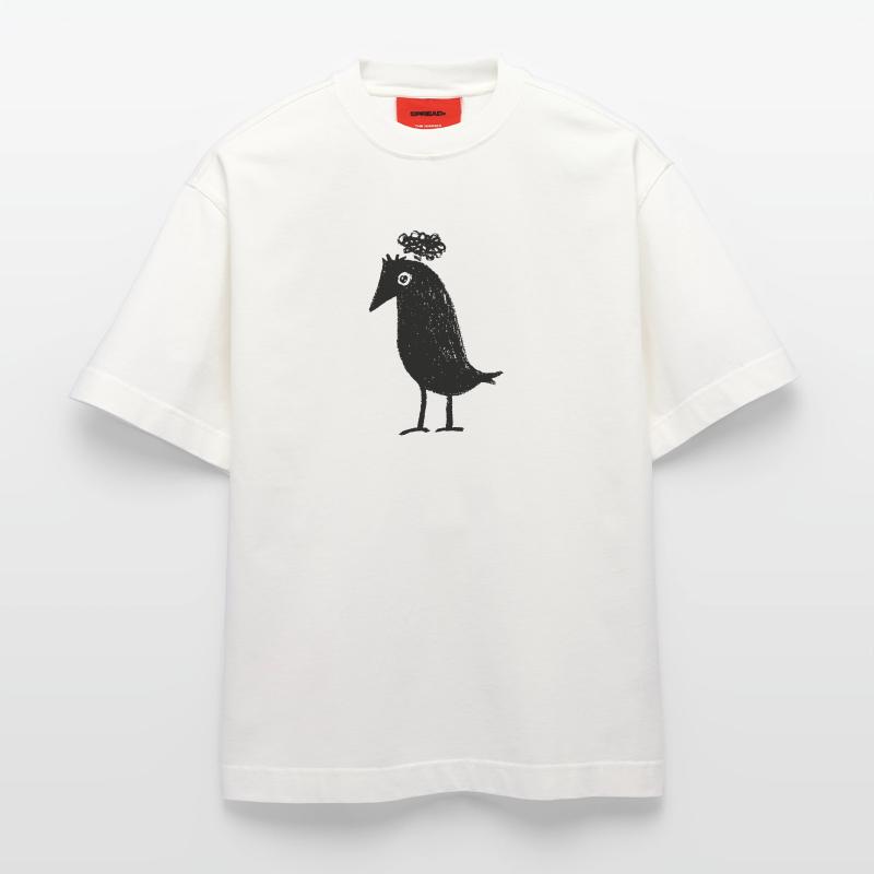Thoughtful Raven Overthinker Thoughts ADHD Goth Heavyweight T-Shirt - made by SPREAD 