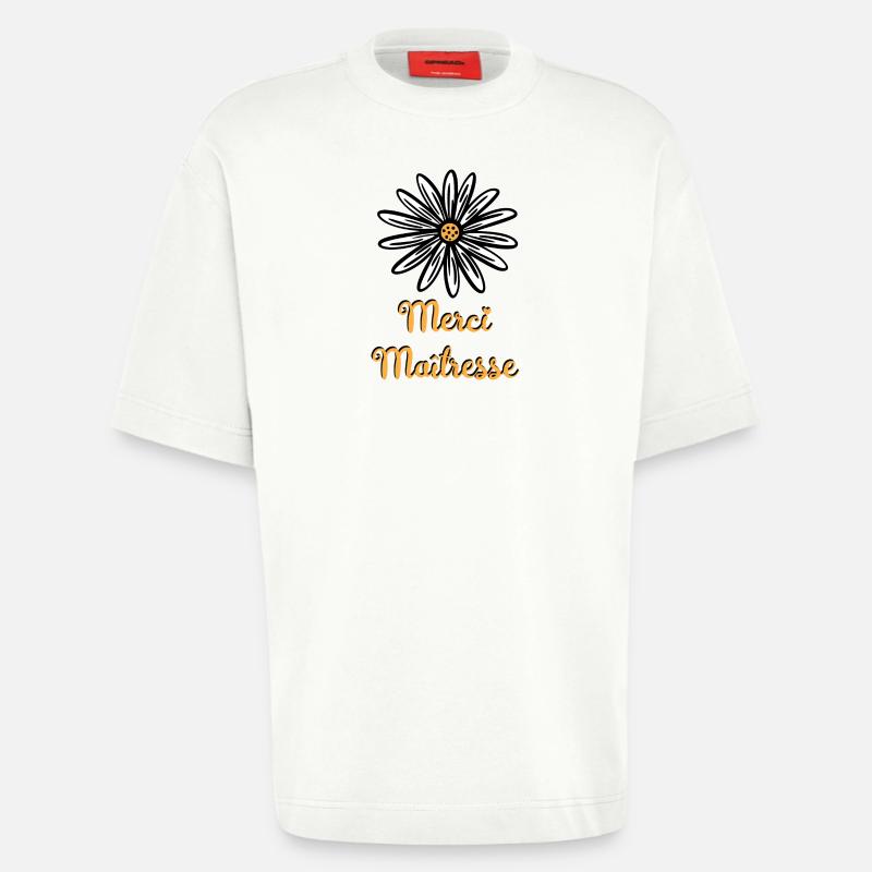 Danke Herrin mit einer Blume - Heavyweight T-Shirt - made by SPREAD  - OFF WHITE