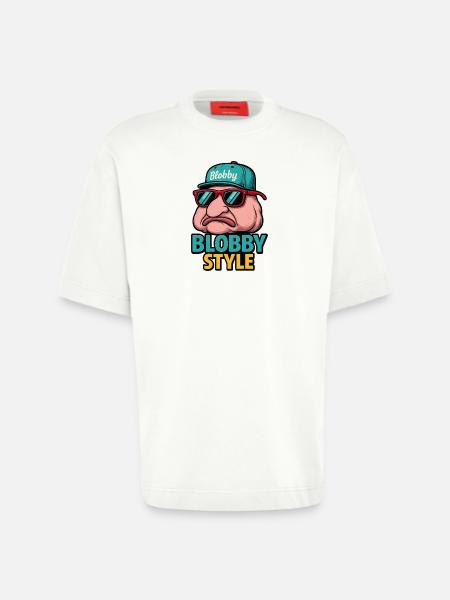 Blobby Style Cartoon Tee - Heavyweight T-Shirt - made by SPREAD - OFF WHITE