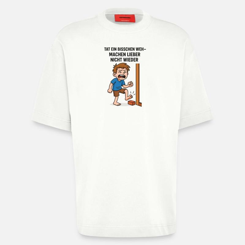Young Comic Illustration Rather Not Again - Heavyweight T-Shirt - made by SPREAD  - OFF WHITE