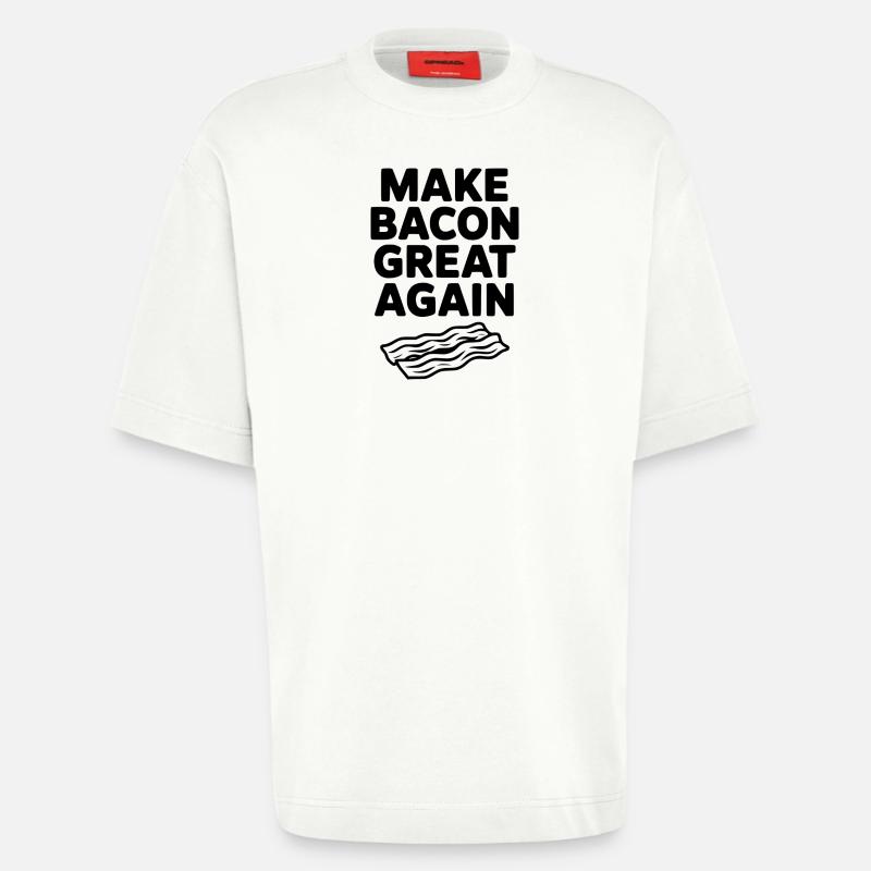Make Bacon Great Again - Heavyweight T-Shirt - made by SPREAD  - OFF WHITE