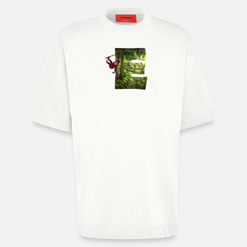 dschungel mit affe e - Heavyweight T-Shirt - made by SPREAD  - OFF WHITE