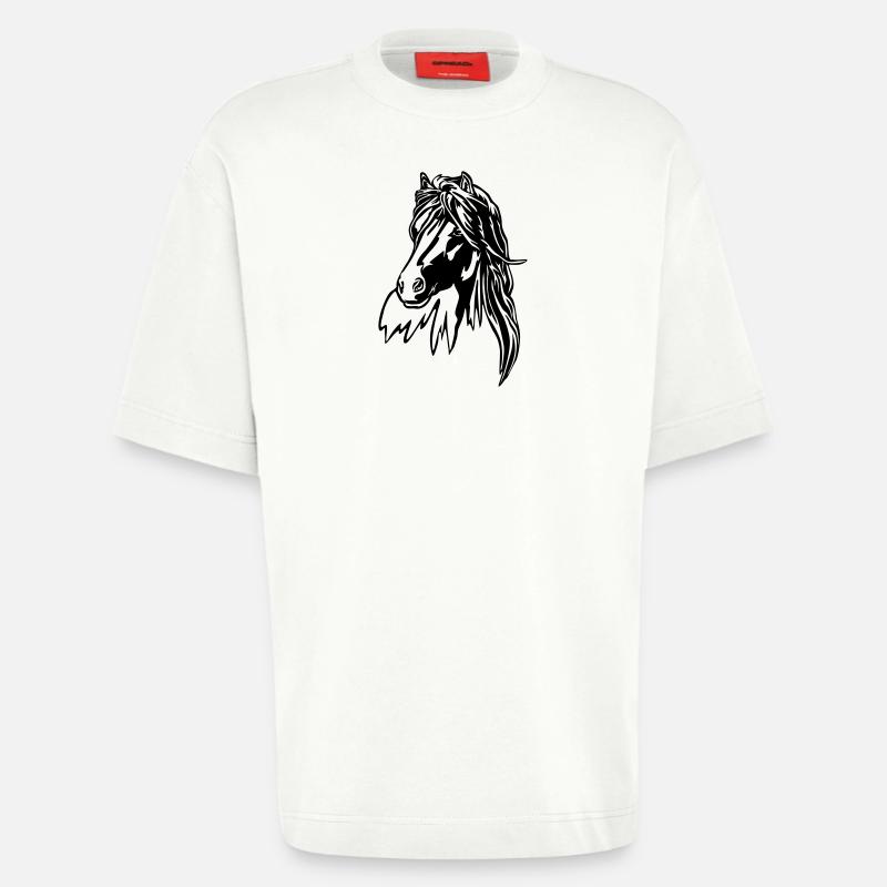 Pferd Kopf - Heavyweight T-Shirt - made by SPREAD - OFF WHITE