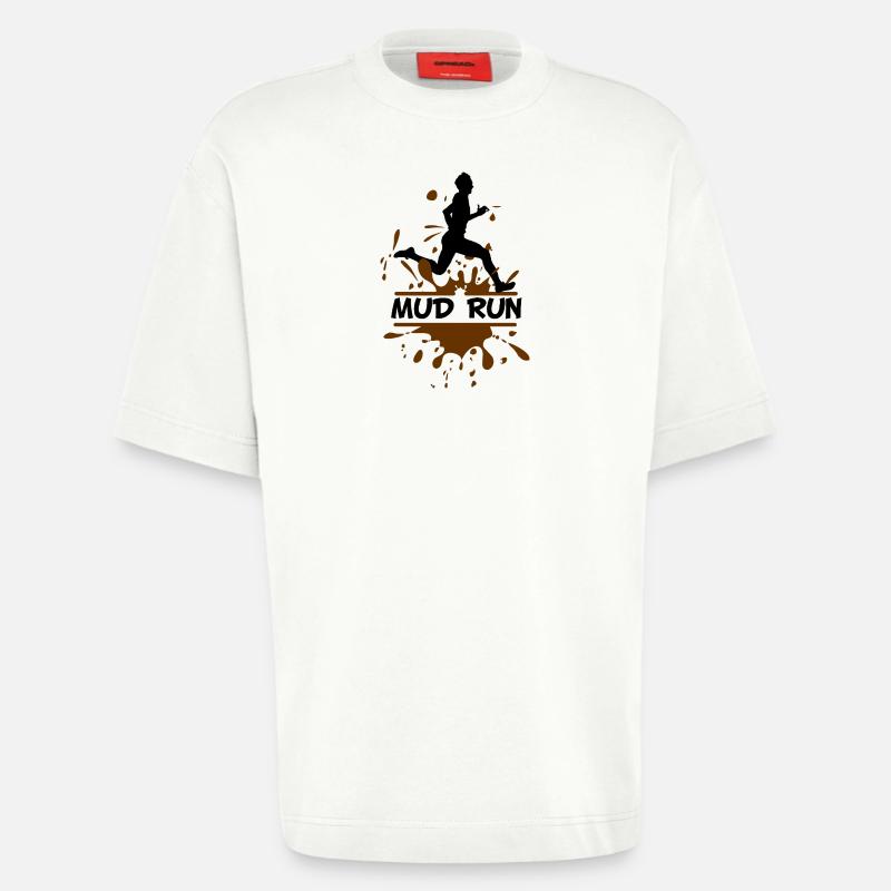 Mud Run Man – Modder Runner - Heavyweight T-Shirt - made by SPREAD - OFF WHITE